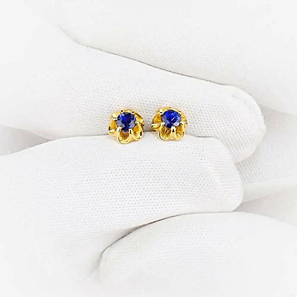 Серьги с сапфирами из красного золота 585 пробы 2