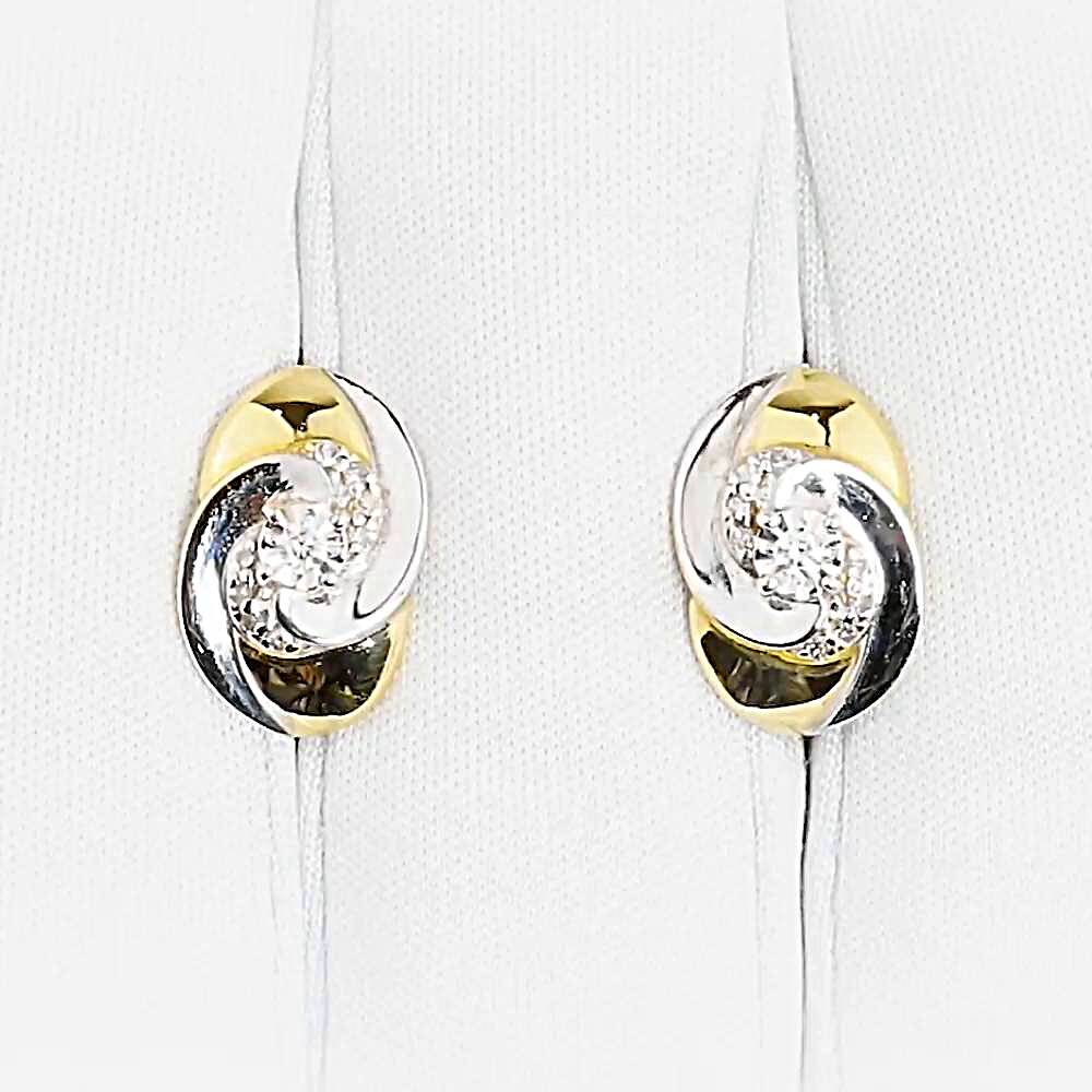 Серьги с бриллиантами из желтого золота 585 пробы 1