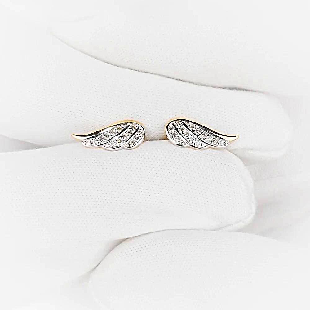 Серьги с бриллиантами из красного золота 585 пробы 1