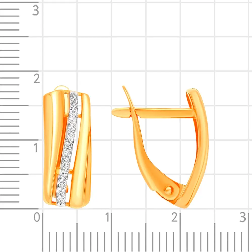Серьги с бриллиантами из красного золота 585 пробы 3