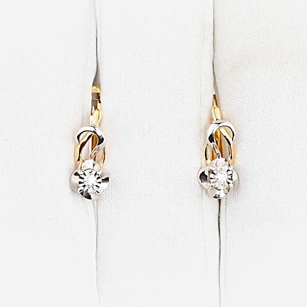 Серьги с бриллиантами из красного золота 585 пробы 1