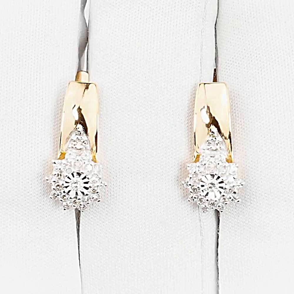 Серьги с бриллиантами из красного золота 585 пробы 1