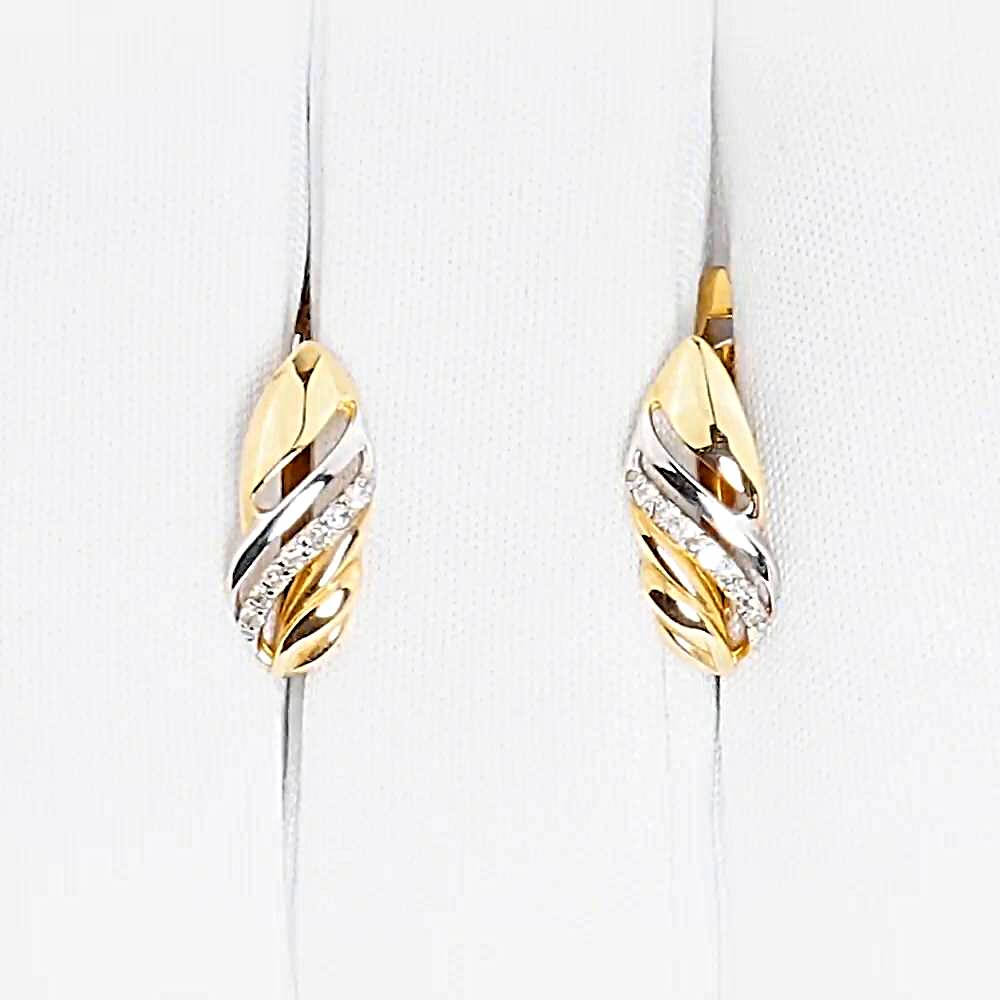 Серьги с бриллиантами из красного золота 585 пробы 1