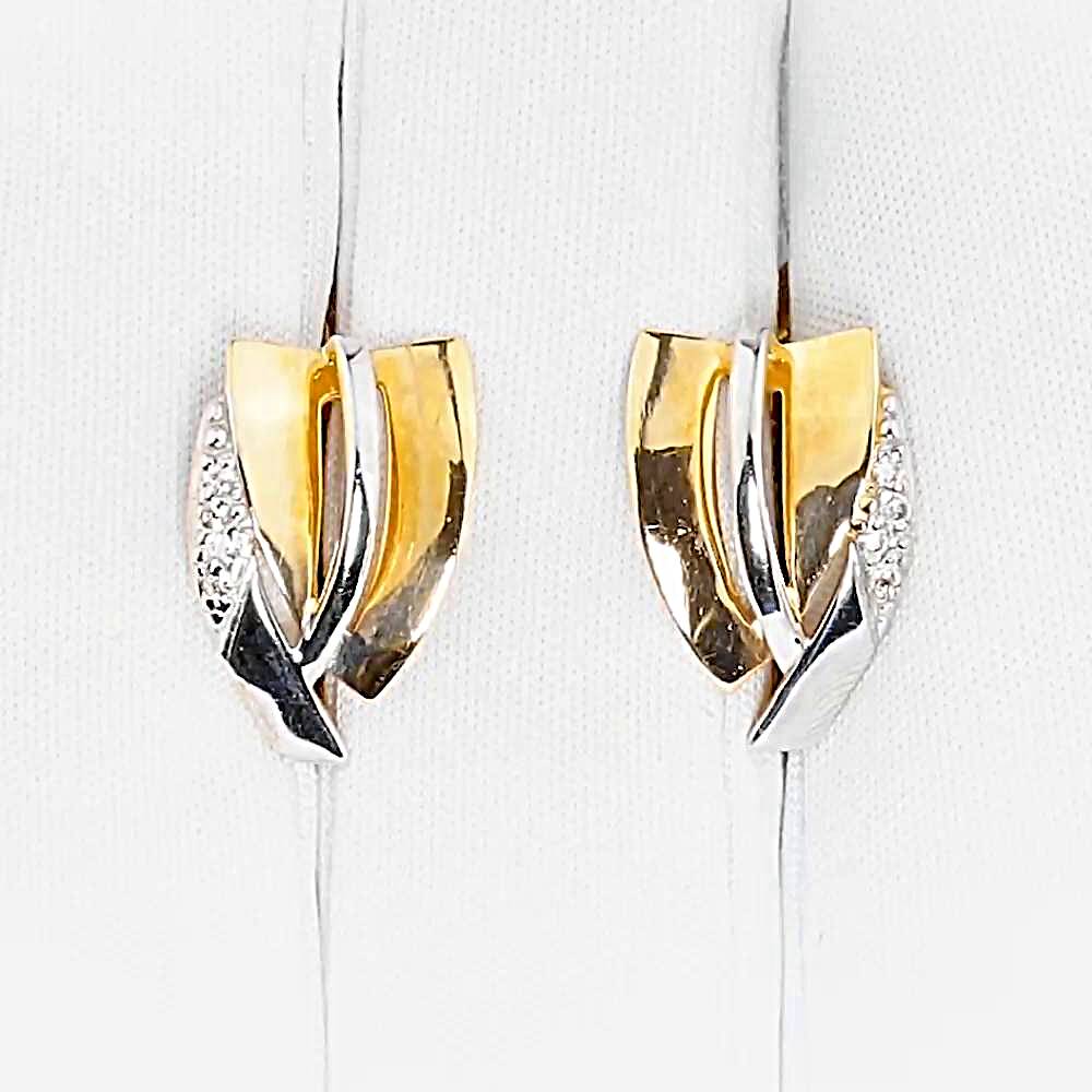 Серьги с бриллиантами из красного золота 585 пробы 1