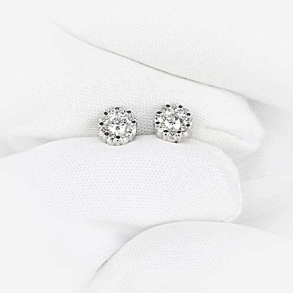 Серьги с бриллиантами из белого золота 585 пробы 1