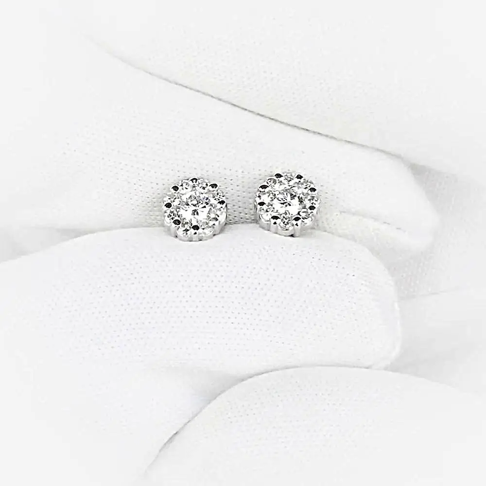 Серьги с бриллиантами из белого золота 585 пробы 2