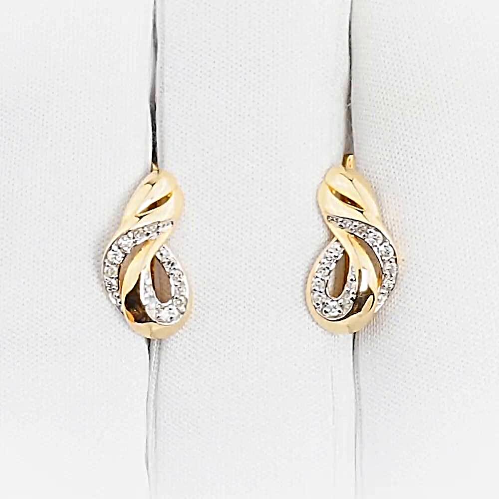 Серьги с бриллиантами из красного золота 585 пробы 1