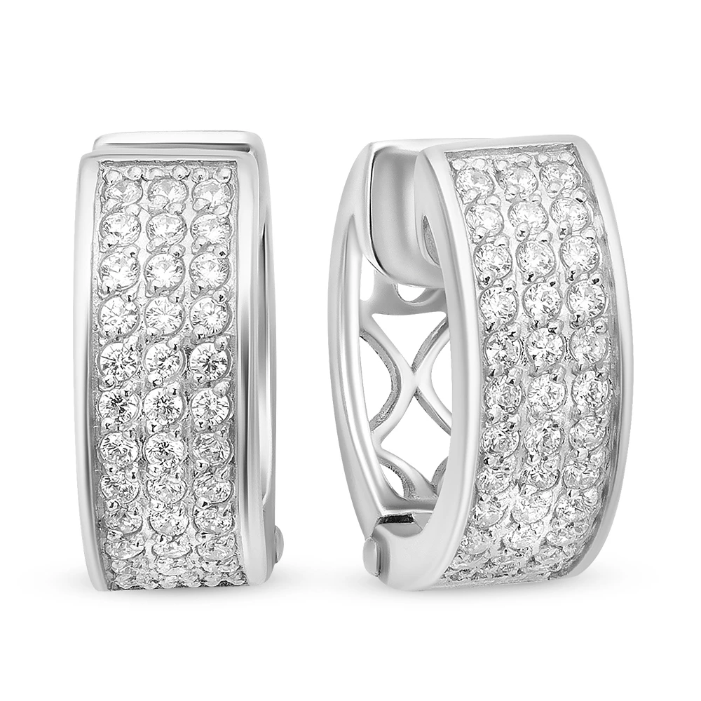 Серьги с бриллиантами из белого золота 585 пробы