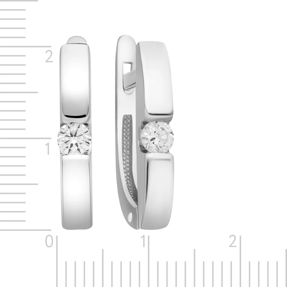 Серьги с бриллиантами из белого золота 585 пробы 2