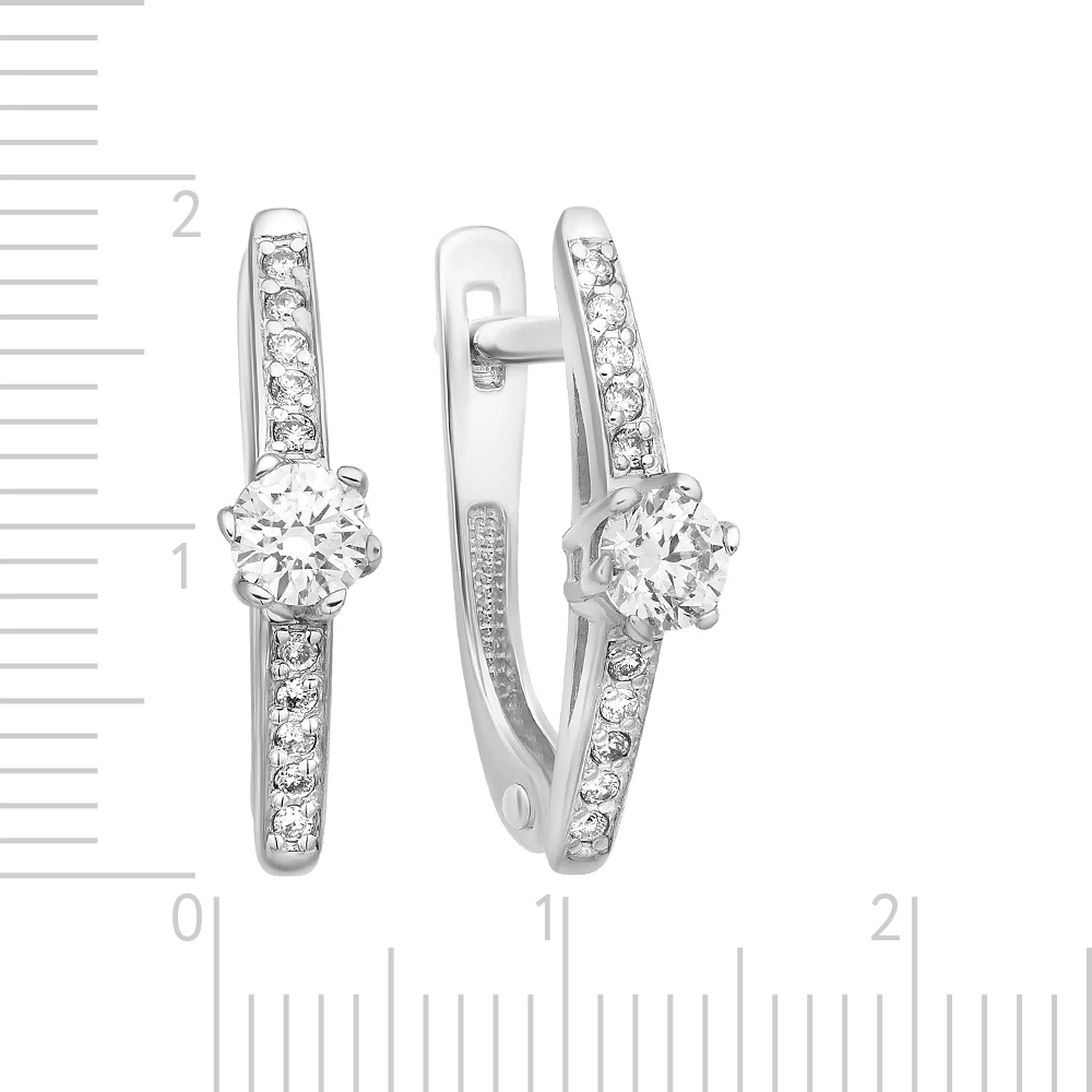 Серьги с бриллиантами из белого золота 585 пробы 2