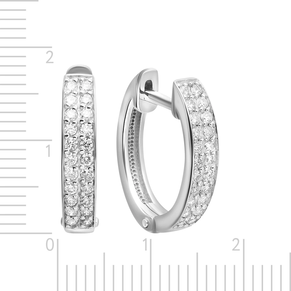 Серьги с бриллиантами из белого золота 585 пробы 2