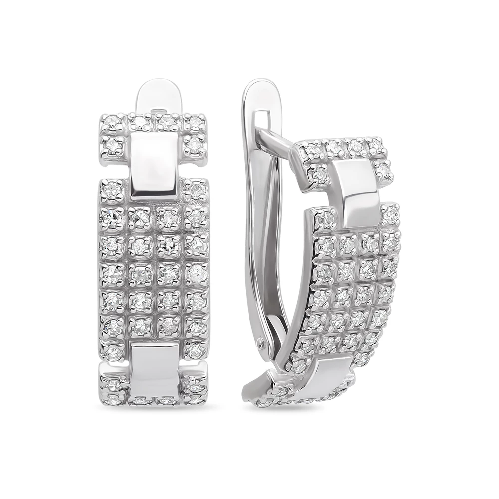 Серьги с бриллиантами из белого золота 585 пробы