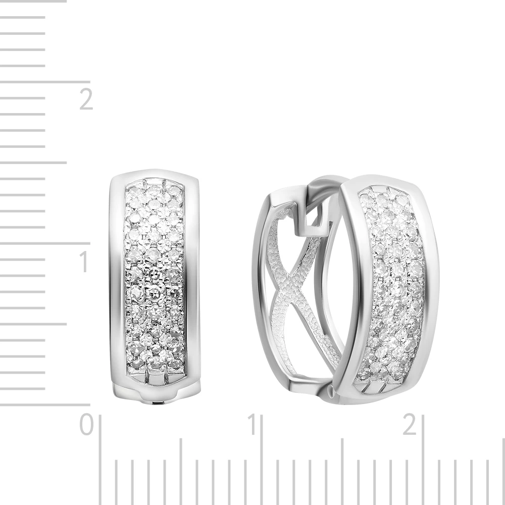 Серьги с бриллиантами из белого золота 585 пробы 2