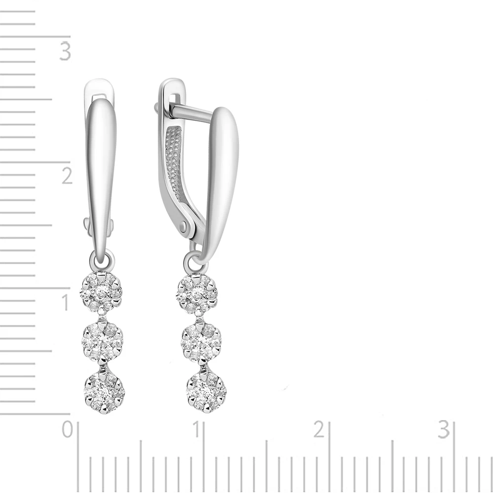 Серьги с бриллиантами из белого золота 585 пробы 2