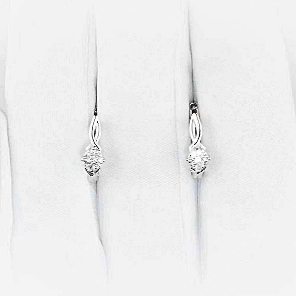 Серьги с бриллиантами из белого золота 585 пробы 1