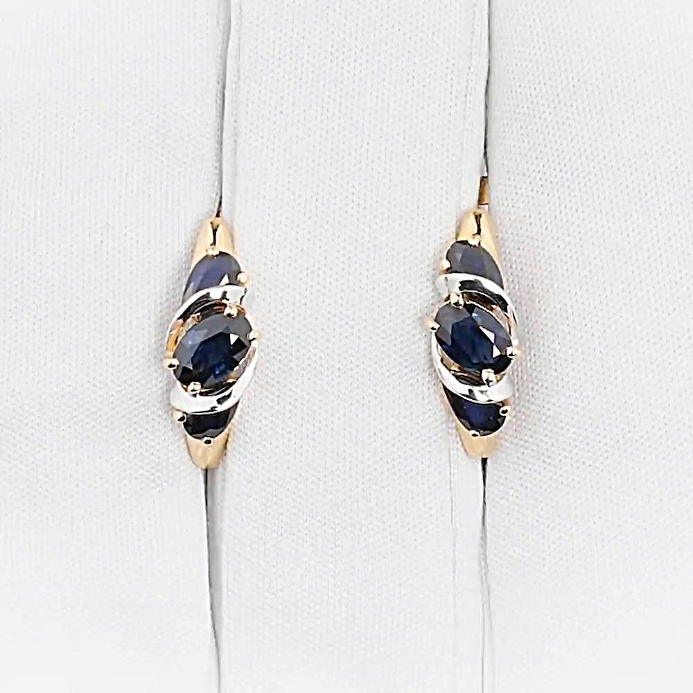 Серьги с сапфирами из красного золота 585 пробы 1