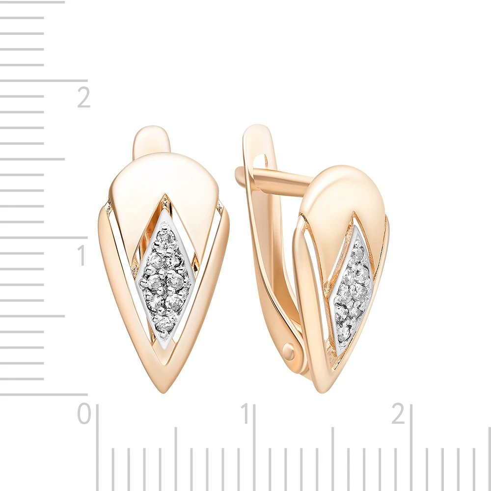 Серьги с бриллиантами из красного золота 585 пробы 2