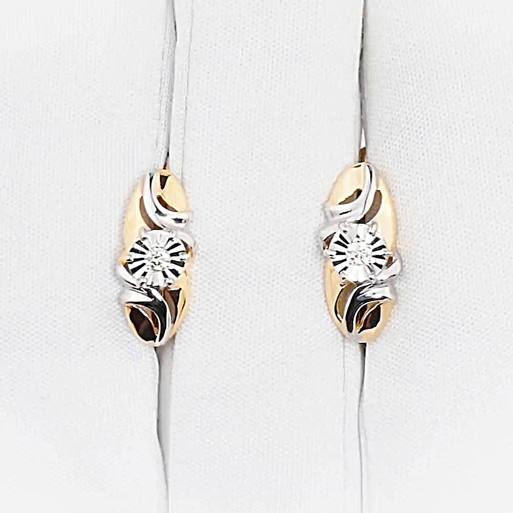 Серьги с бриллиантами из красного золота 585 пробы 1