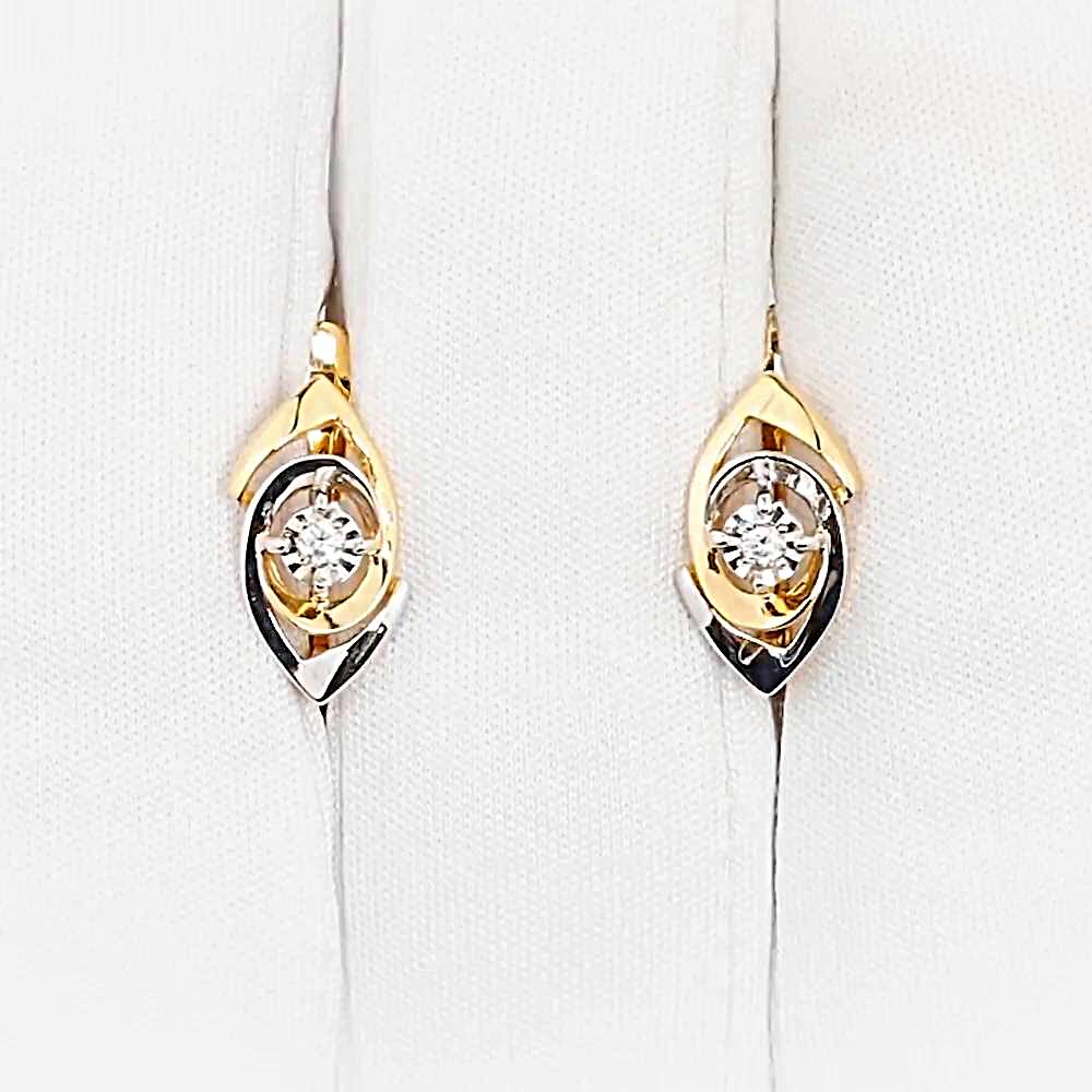 Серьги с бриллиантами из красного золота 585 пробы 1