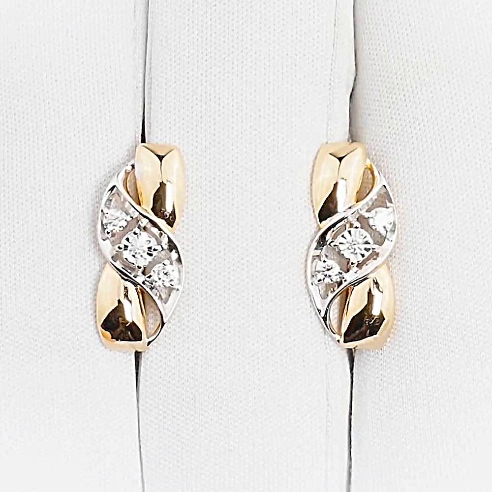 Серьги с бриллиантами из красного золота 585 пробы 1