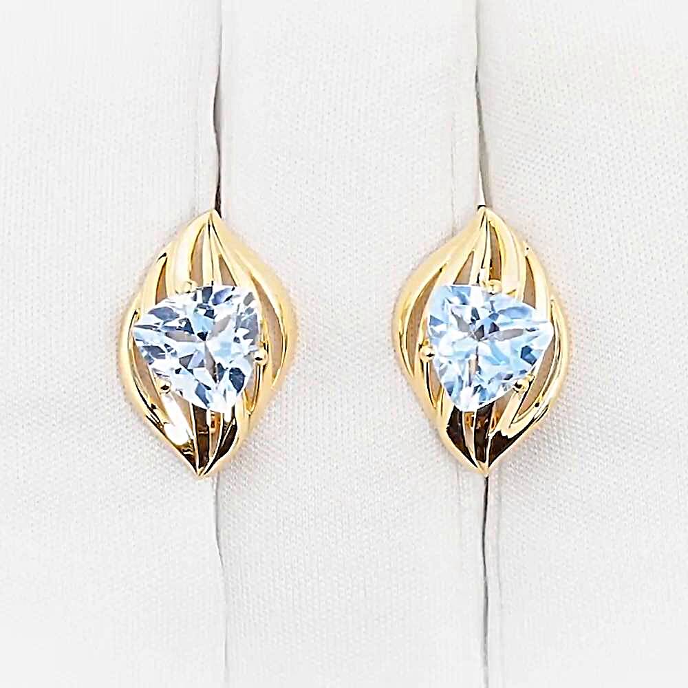 Серьги с топазами из красного золота 585 пробы 1