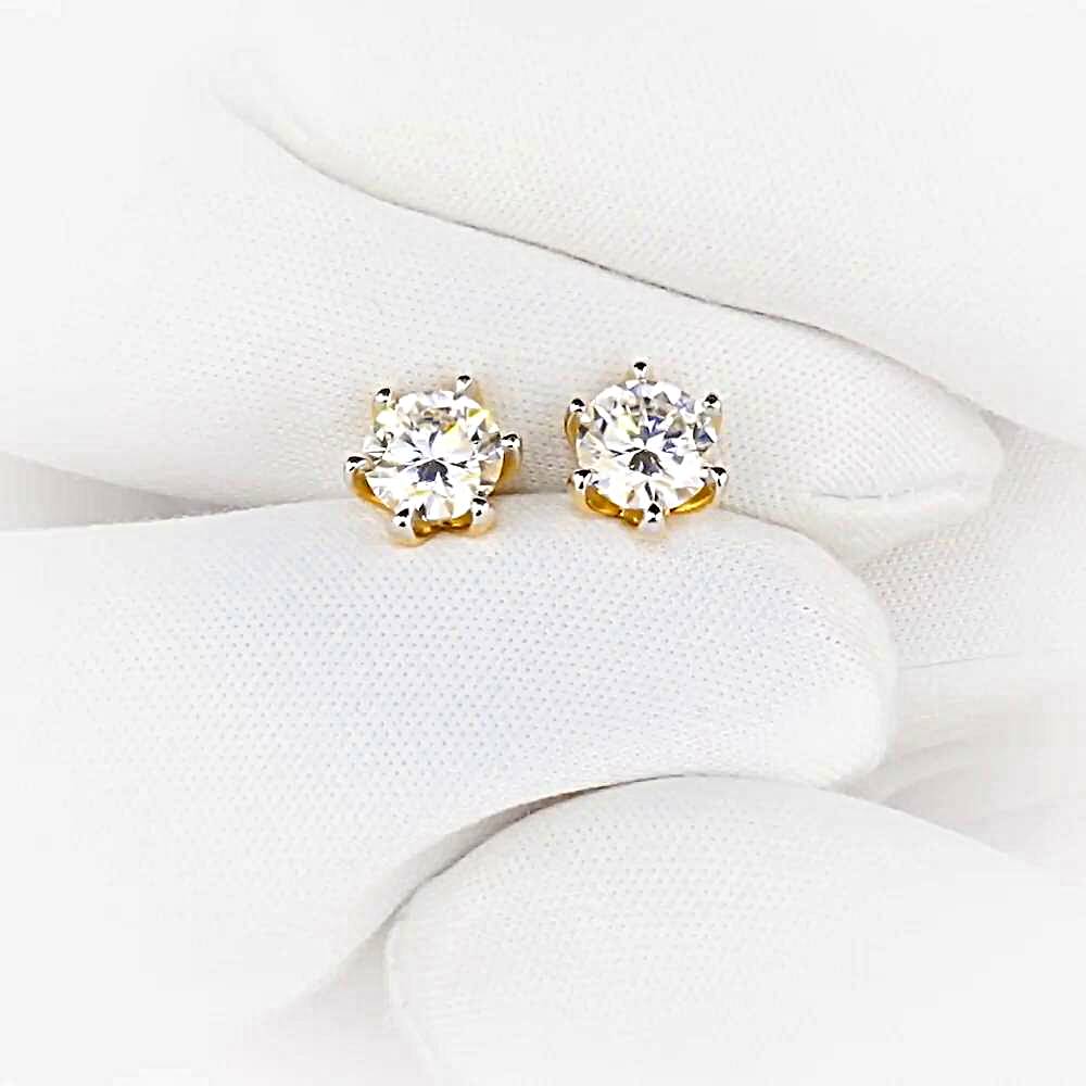 Серьги с муассанитами из красного золота 585 пробы 1