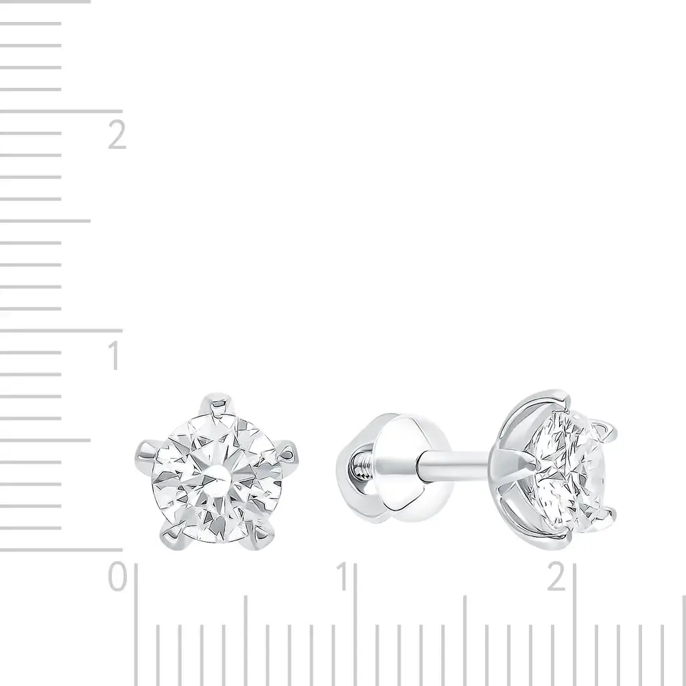 Серьги с муассанитами из белого золота 585 пробы 3