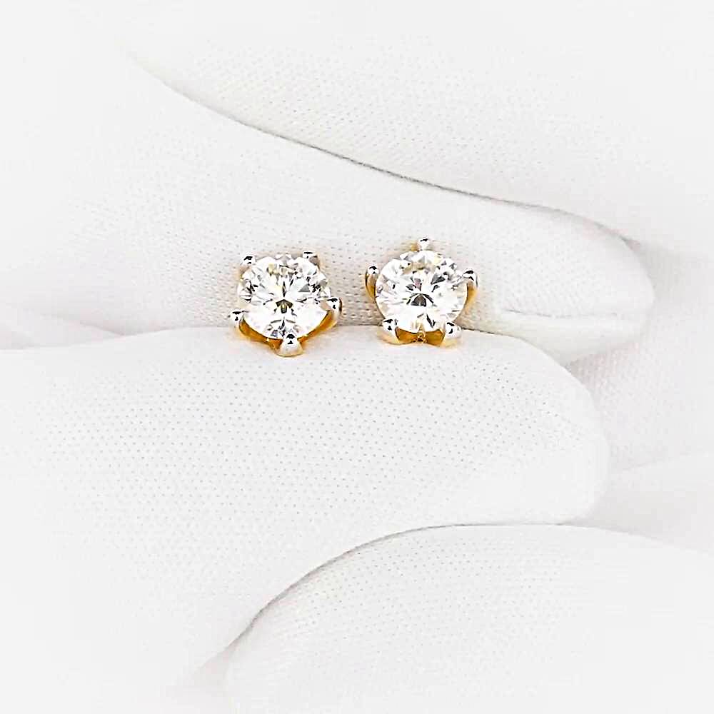 Серьги с муассанитами из красного золота 585 пробы 1