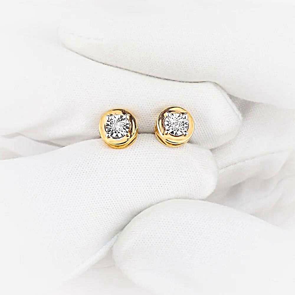 Серьги с бриллиантами из красного золота 375 пробы 1