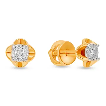 Серьги с бриллиантами из красного золота 375 пробы