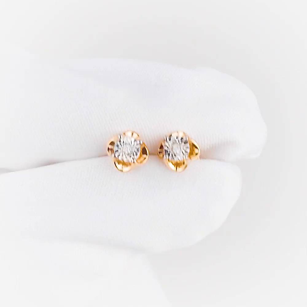 Серьги с бриллиантами из красного золота 375 пробы 1