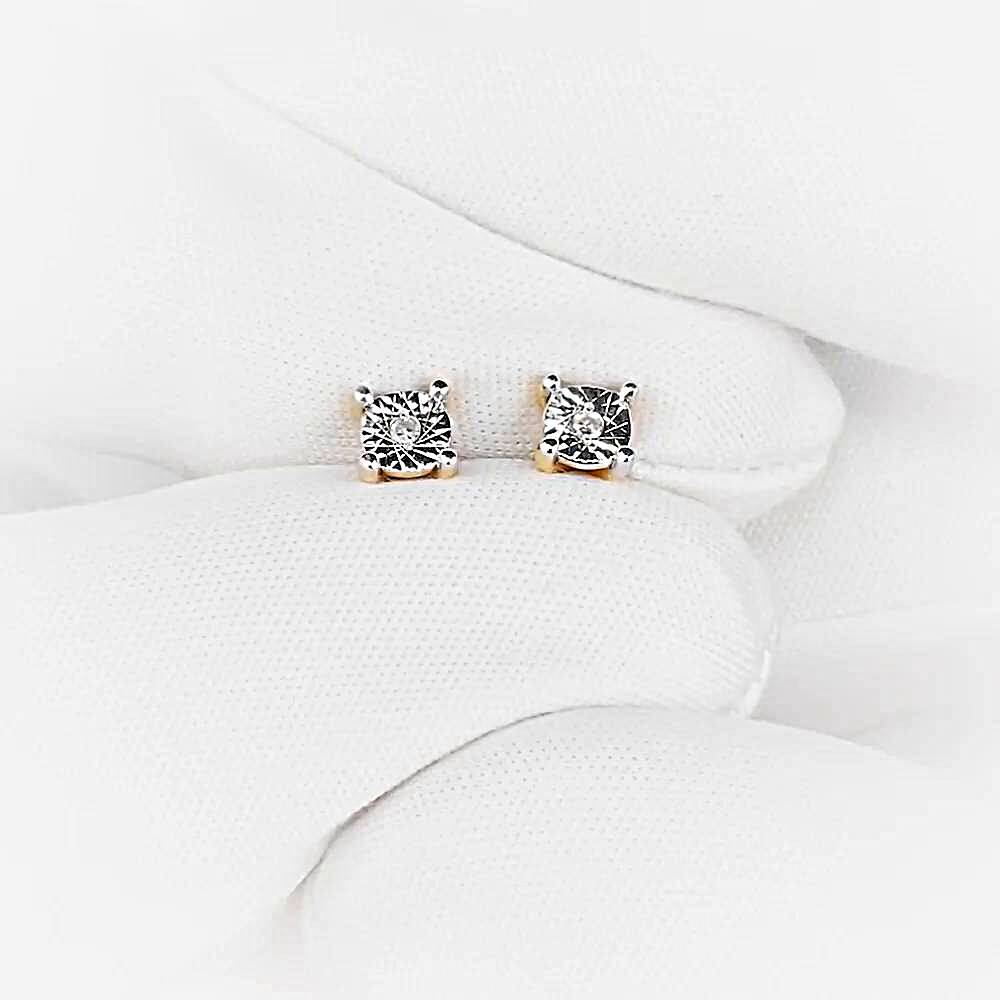 Серьги с бриллиантами из красного золота 375 пробы 1