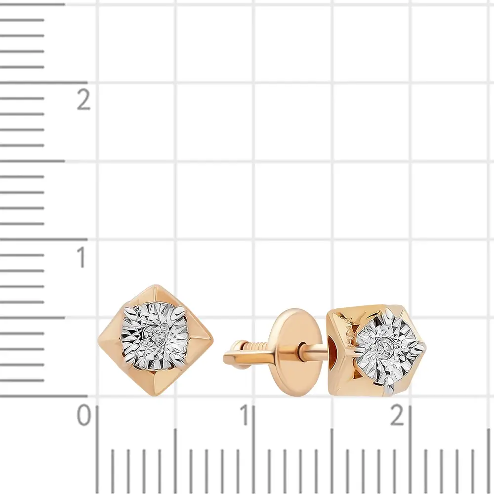 Серьги с бриллиантами из красного золота 375 пробы 3