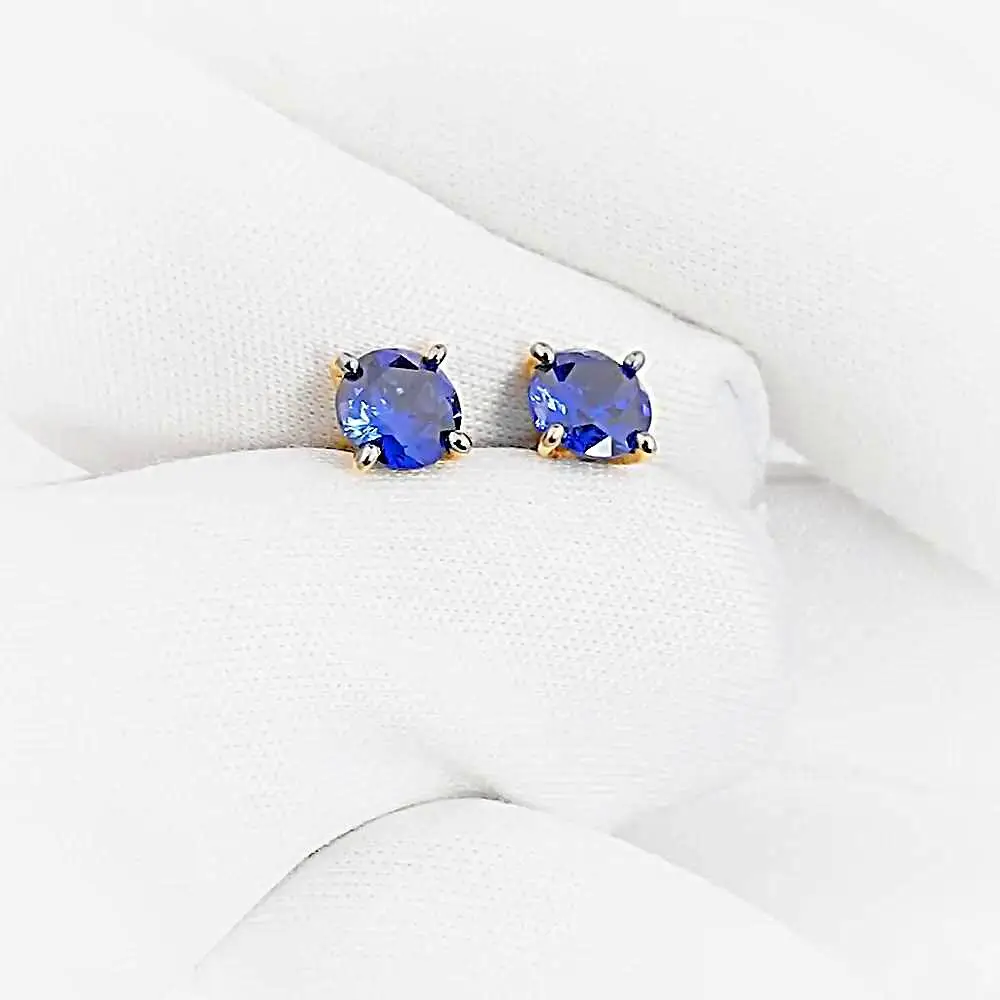 Серьги с сапфирами синтетическими из красного золота 375 пробы 2