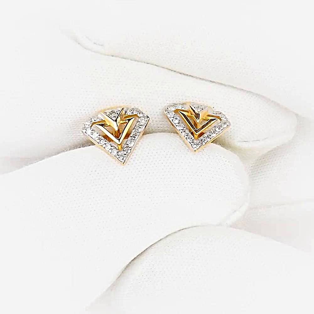 Серьги с бриллиантами из красного золота 375 пробы 1