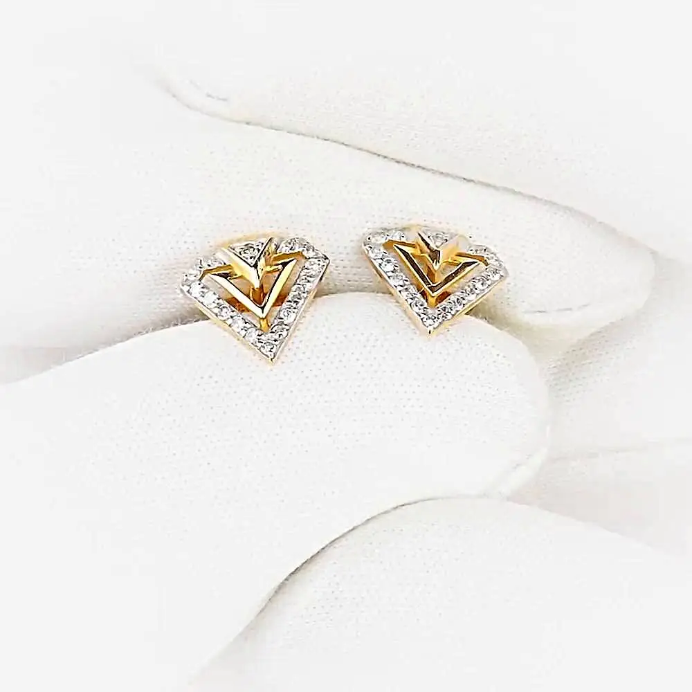 Серьги с бриллиантами из красного золота 375 пробы 2