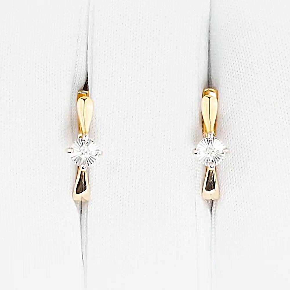 Серьги с бриллиантами из красного золота 585 пробы 1