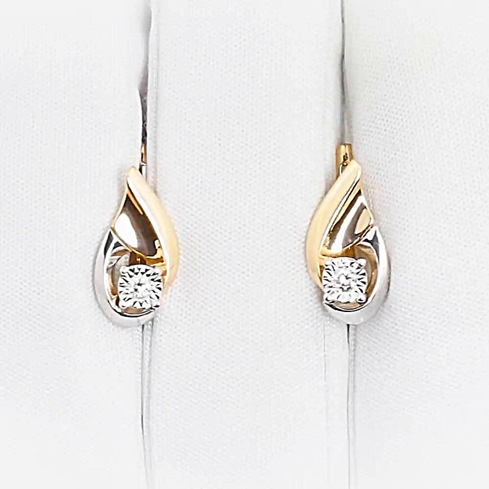 Серьги с бриллиантами из красного золота 585 пробы