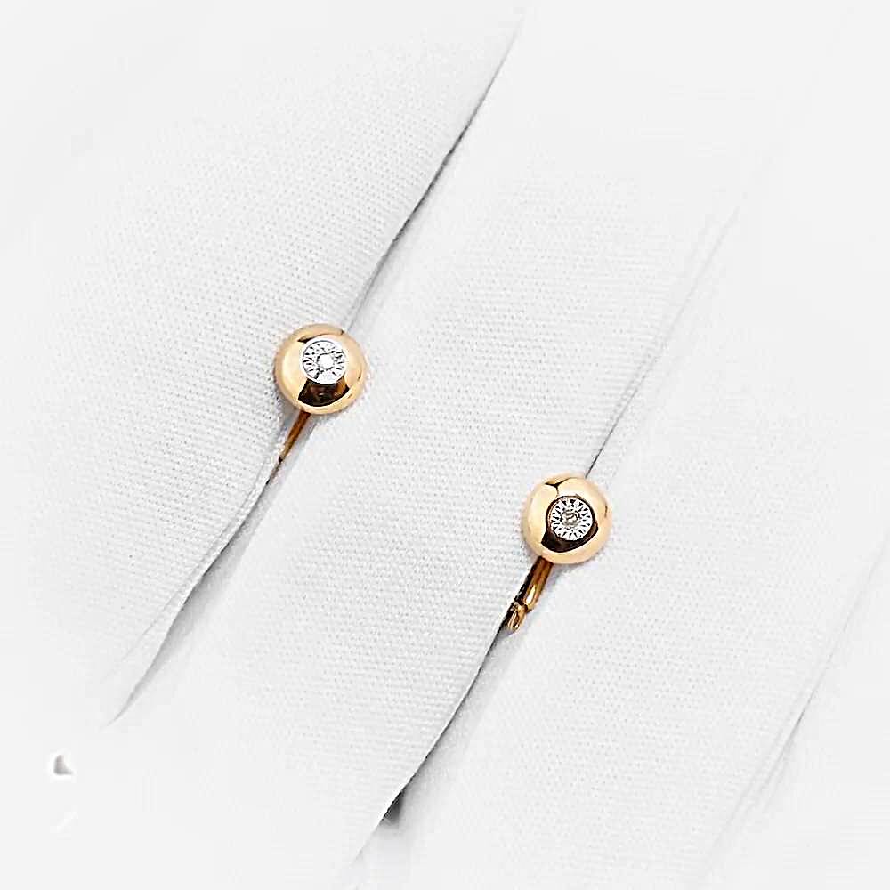 Серьги с бриллиантами из красного золота 375 пробы 1