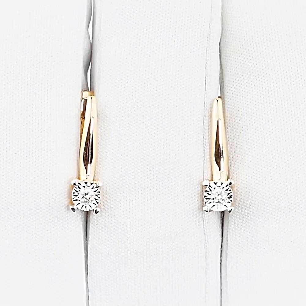 Серьги с бриллиантами из красного золота 585 пробы