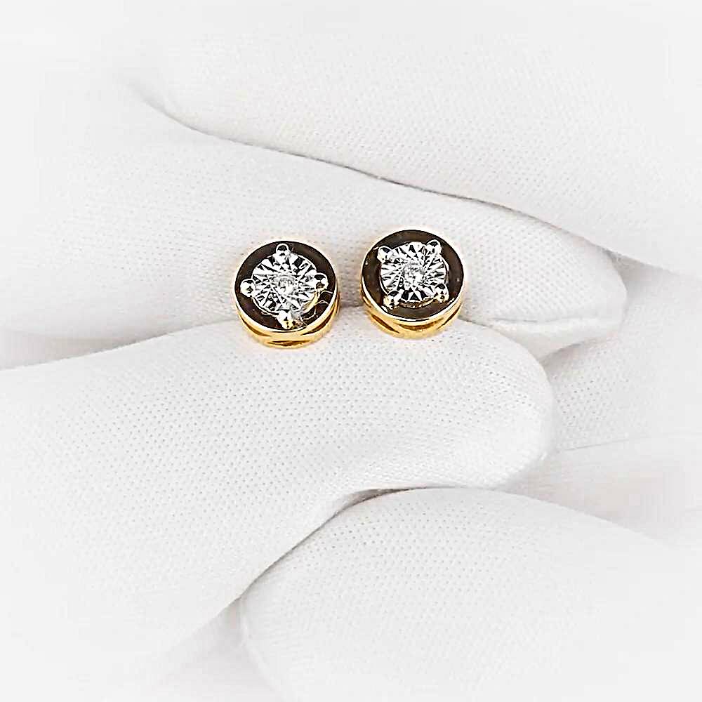 Серьги с бриллиантами из красного золота 585 пробы 1