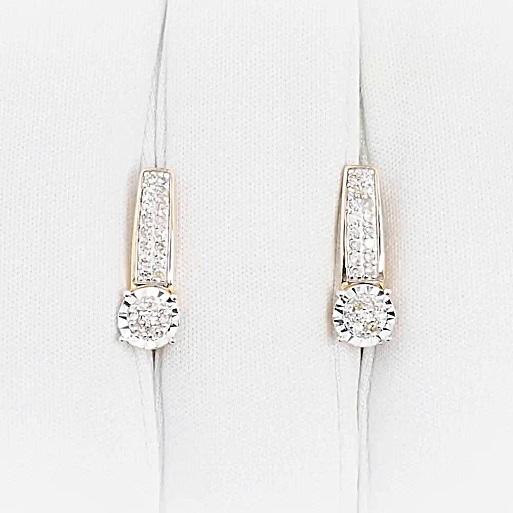 Серьги с бриллиантами из красного золота 585 пробы