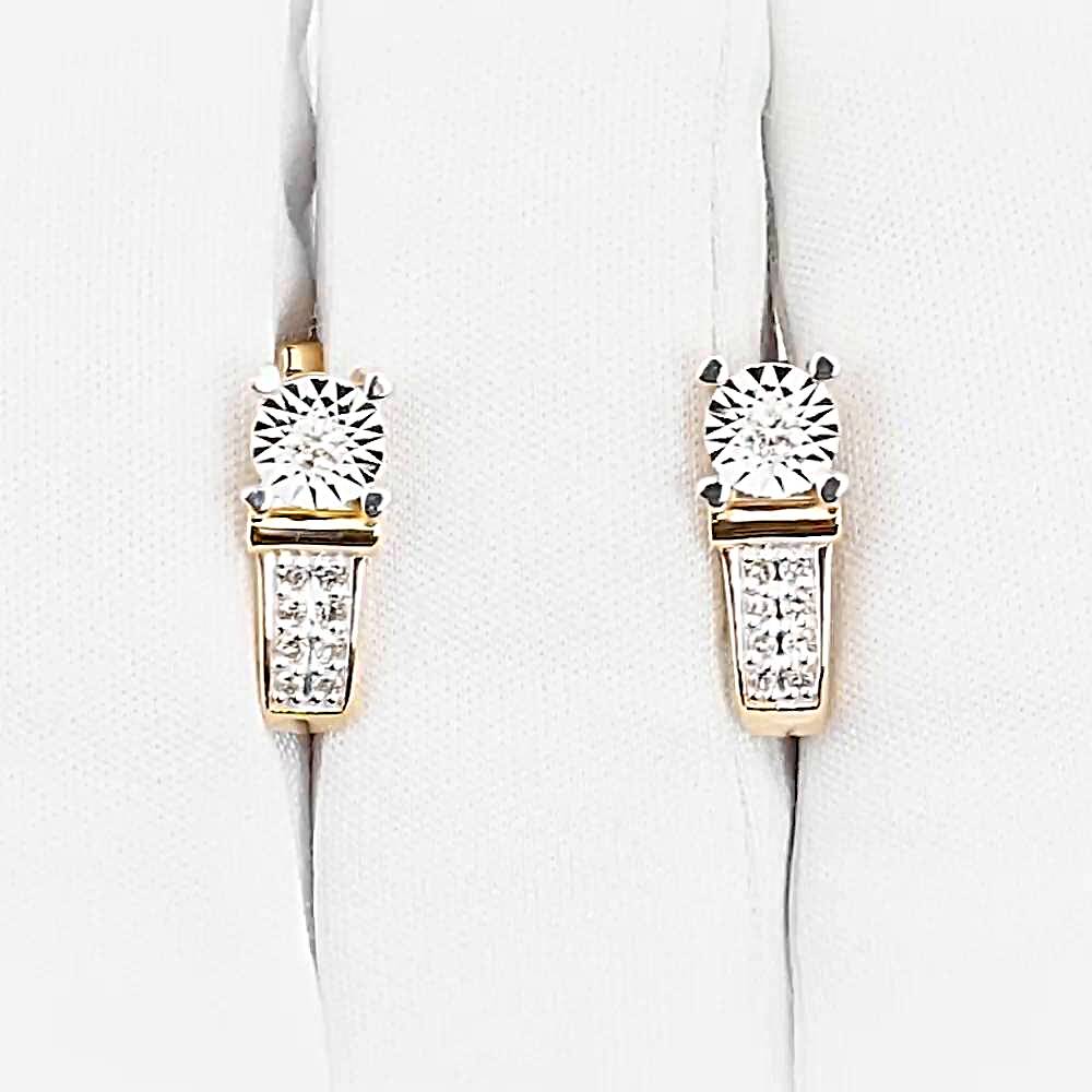 Серьги с бриллиантами из красного золота 585 пробы 1