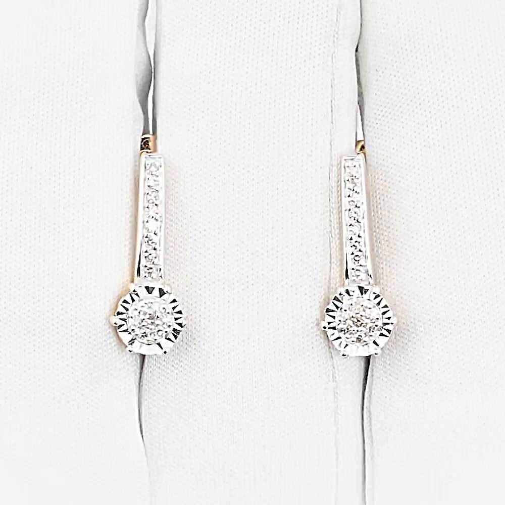 Серьги с бриллиантами из красного золота 585 пробы