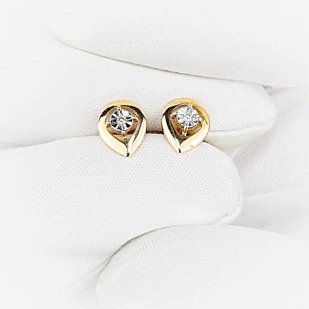 Серьги с бриллиантами из красного золота 585 пробы 1
