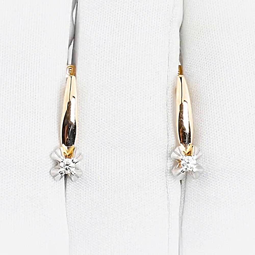 Серьги с бриллиантами из красного золота 585 пробы