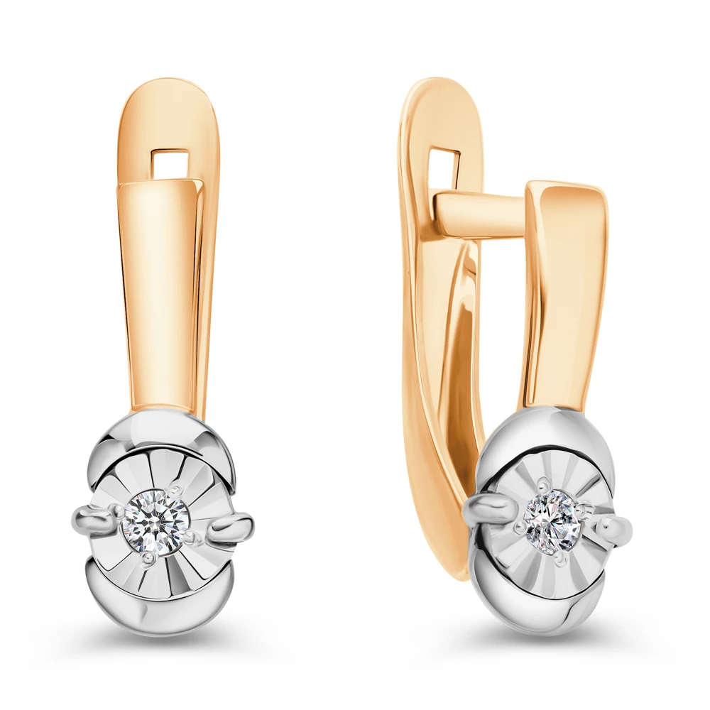 Серьги с бриллиантами из красного золота 585 пробы 1