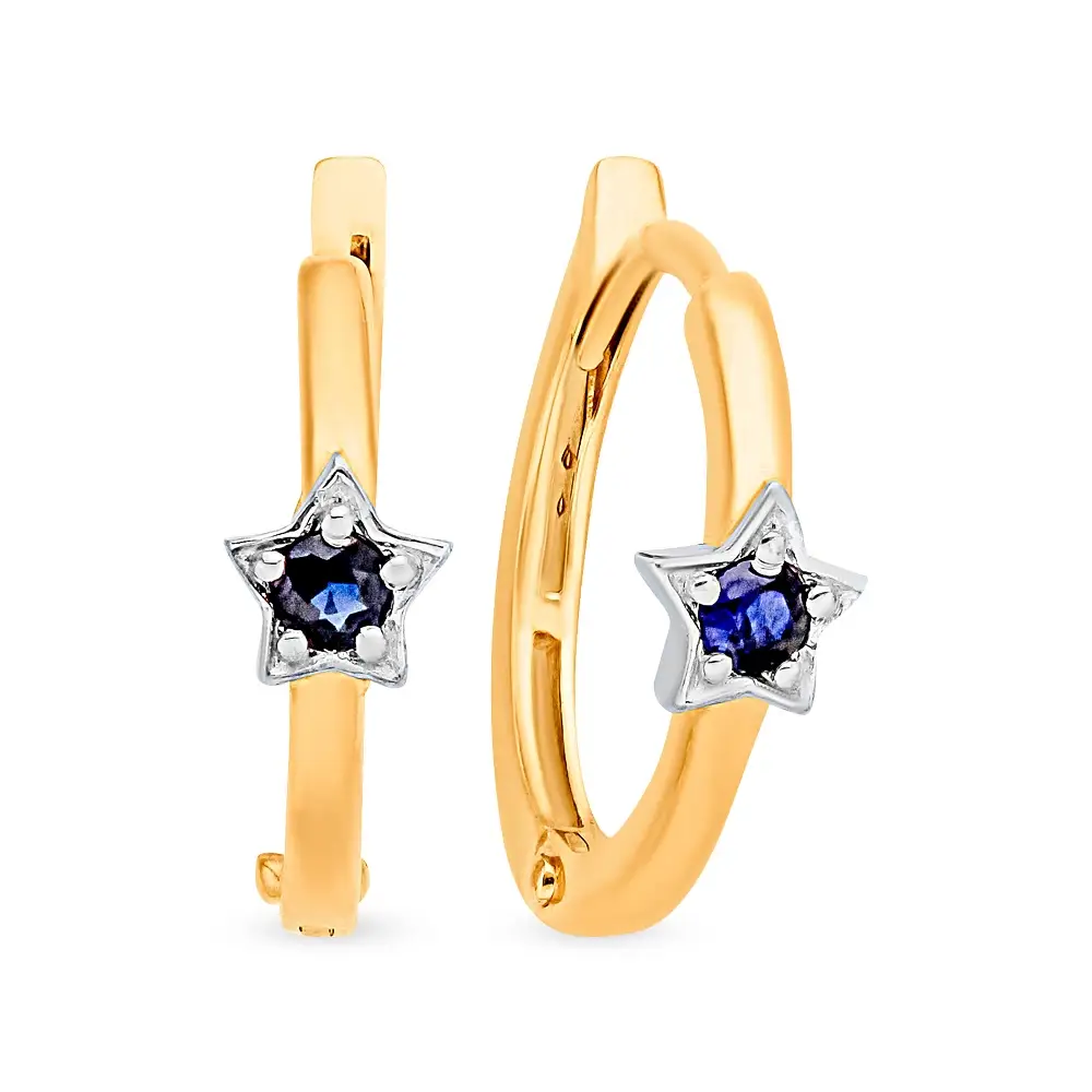 Серьги с сапфирами из красного золота 585 пробы 1