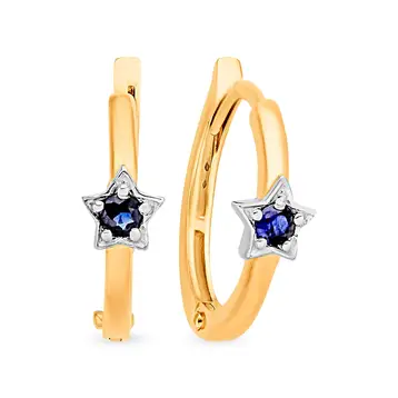 Серьги с сапфирами из красного золота 585 пробы