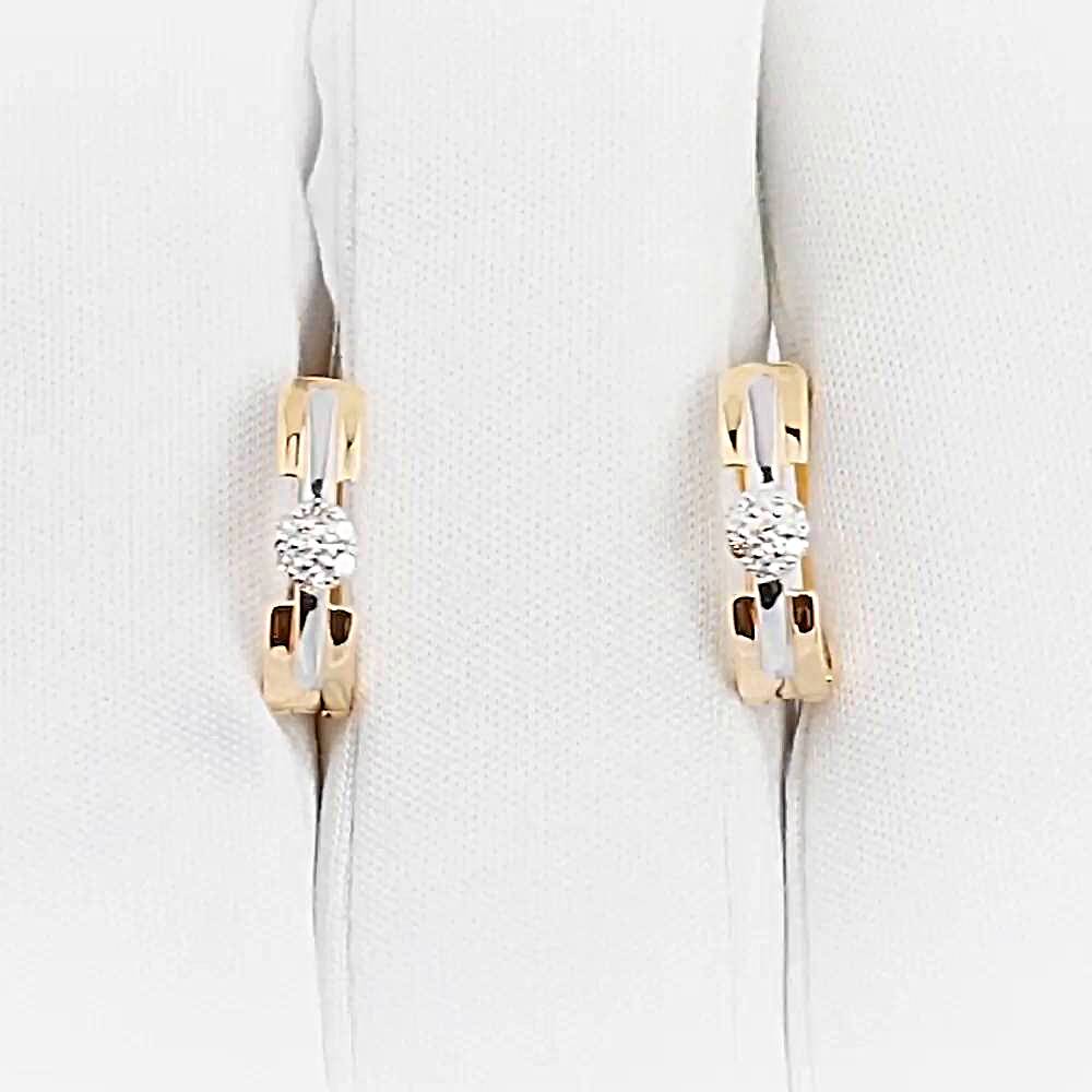 Серьги с бриллиантами из красного золота 585 пробы